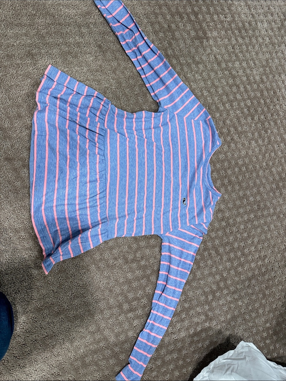Vineyard Vines Blue and Pink Striped Long Sleeve Girls Dress